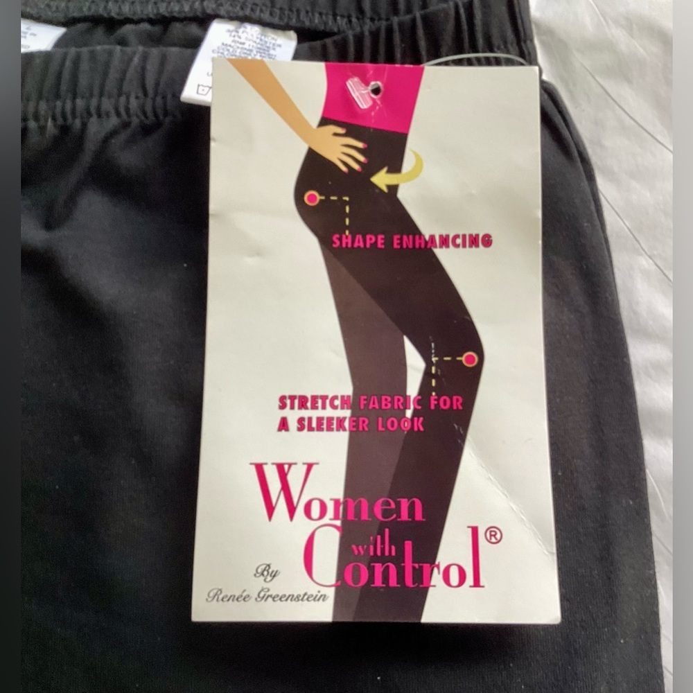 NWT! Women with Control Straight Leg Side Slit Crop Pants Black